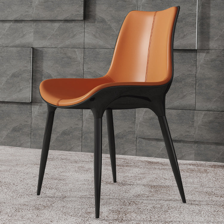 Modern Style Leather Dining Arm Chairs Solid Back Upholstered Chairs (Set of 2) Clearhalo ' kitchen&dining_furn' 'Dining Chairs' 'Dining Tables & Seating' 'dining_chair' 'furn' 'furn_dining_chair' 'Furniture' 'furniture_dining_chair' 'Kitchen & Dining Furniture' 'kitchen' 4103892