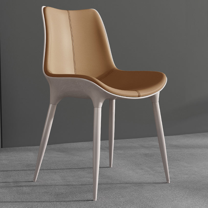 Modern Style Leather Dining Arm Chairs Solid Back Upholstered Chairs (Set of 2) Clearhalo ' kitchen&dining_furn' 'Dining Chairs' 'Dining Tables & Seating' 'dining_chair' 'furn' 'furn_dining_chair' 'Furniture' 'furniture_dining_chair' 'Kitchen & Dining Furniture' 'kitchen' 4103896