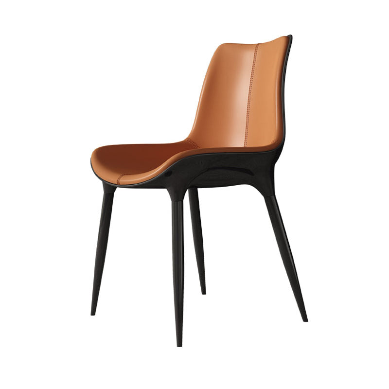 Modern Style Leather Dining Arm Chairs Solid Back Upholstered Chairs (Set of 2) Clearhalo ' kitchen&dining_furn' 'Dining Chairs' 'Dining Tables & Seating' 'dining_chair' 'furn' 'furn_dining_chair' 'Furniture' 'furniture_dining_chair' 'Kitchen & Dining Furniture' 'kitchen' 4103897