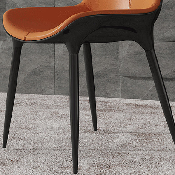 Modern Style Leather Dining Arm Chairs Solid Back Upholstered Chairs (Set of 2) Clearhalo ' kitchen&dining_furn' 'Dining Chairs' 'Dining Tables & Seating' 'dining_chair' 'furn' 'furn_dining_chair' 'Furniture' 'furniture_dining_chair' 'Kitchen & Dining Furniture' 'kitchen' 4103900