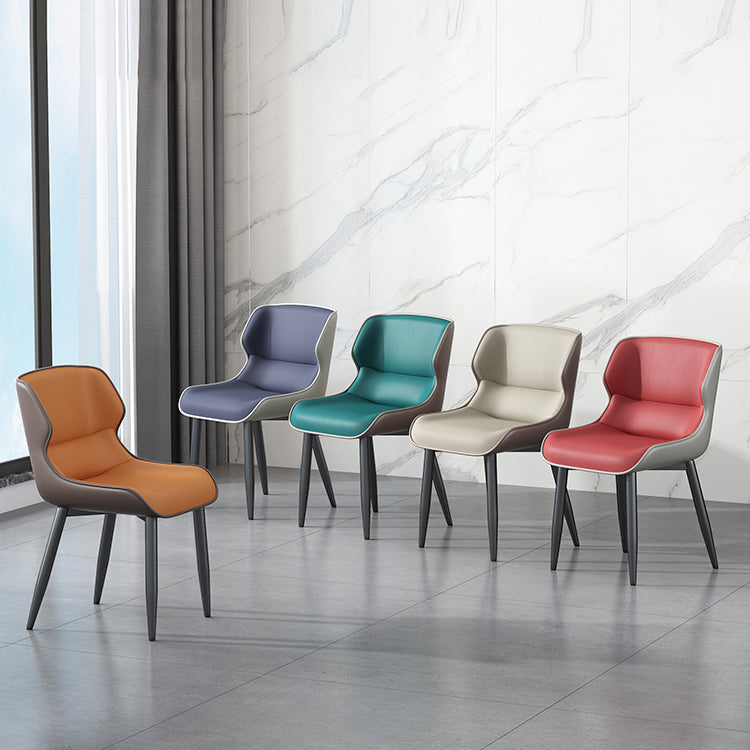 Industrial Home Arm Chair Wingback Metal Upholstered Dining Room Chair (Set of 2) Clearhalo ' kitchen&dining_furn' 'Dining Chairs' 'Dining Tables & Seating' 'dining_chair' 'furn' 'furn_dining_chair' 'Furniture' 'furniture_dining_chair' 'Kitchen & Dining Furniture' 'kitchen' 4103903