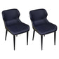 Industrial Home Arm Chair Wingback Metal Upholstered Dining Room Chair (Set of 2) Dark Blue Clearhalo ' kitchen&dining_furn' 'Dining Chairs' 'Dining Tables & Seating' 'dining_chair' 'furn' 'furn_dining_chair' 'Furniture' 'furniture_dining_chair' 'Kitchen & Dining Furniture' 'kitchen' 4103905