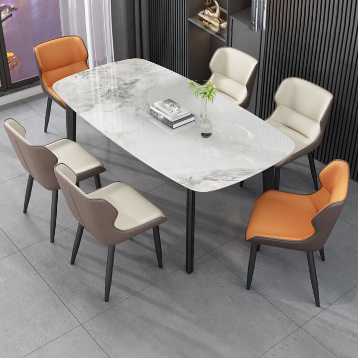 Industrial Home Arm Chair Wingback Metal Upholstered Dining Room Chair (Set of 2) Clearhalo ' kitchen&dining_furn' 'Dining Chairs' 'Dining Tables & Seating' 'dining_chair' 'furn' 'furn_dining_chair' 'Furniture' 'furniture_dining_chair' 'Kitchen & Dining Furniture' 'kitchen' 4103906