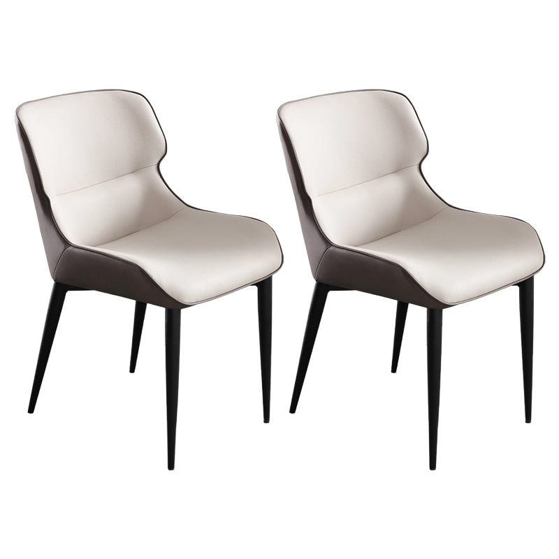 Industrial Home Arm Chair Wingback Metal Upholstered Dining Room Chair (Set of 2) Cream Gray Clearhalo ' kitchen&dining_furn' 'Dining Chairs' 'Dining Tables & Seating' 'dining_chair' 'furn' 'furn_dining_chair' 'Furniture' 'furniture_dining_chair' 'Kitchen & Dining Furniture' 'kitchen' 4103907