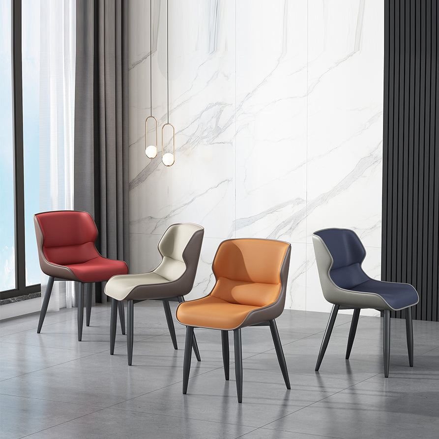 Industrial Home Arm Chair Wingback Metal Upholstered Dining Room Chair (Set of 2) Clearhalo ' kitchen&dining_furn' 'Dining Chairs' 'Dining Tables & Seating' 'dining_chair' 'furn' 'furn_dining_chair' 'Furniture' 'furniture_dining_chair' 'Kitchen & Dining Furniture' 'kitchen' 4103909