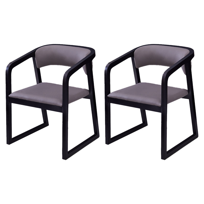 Contemporary Style Wood Side Dining Chairs Open Back Dining Side Chairs (Set of 2) Light Gray Clearhalo ' kitchen&dining_furn' 'Dining Chairs' 'Dining Tables & Seating' 'dining_chair' 'furn' 'furn_dining_chair' 'Furniture' 'furniture_dining_chair' 'Kitchen & Dining Furniture' 'kitchen' 4103927