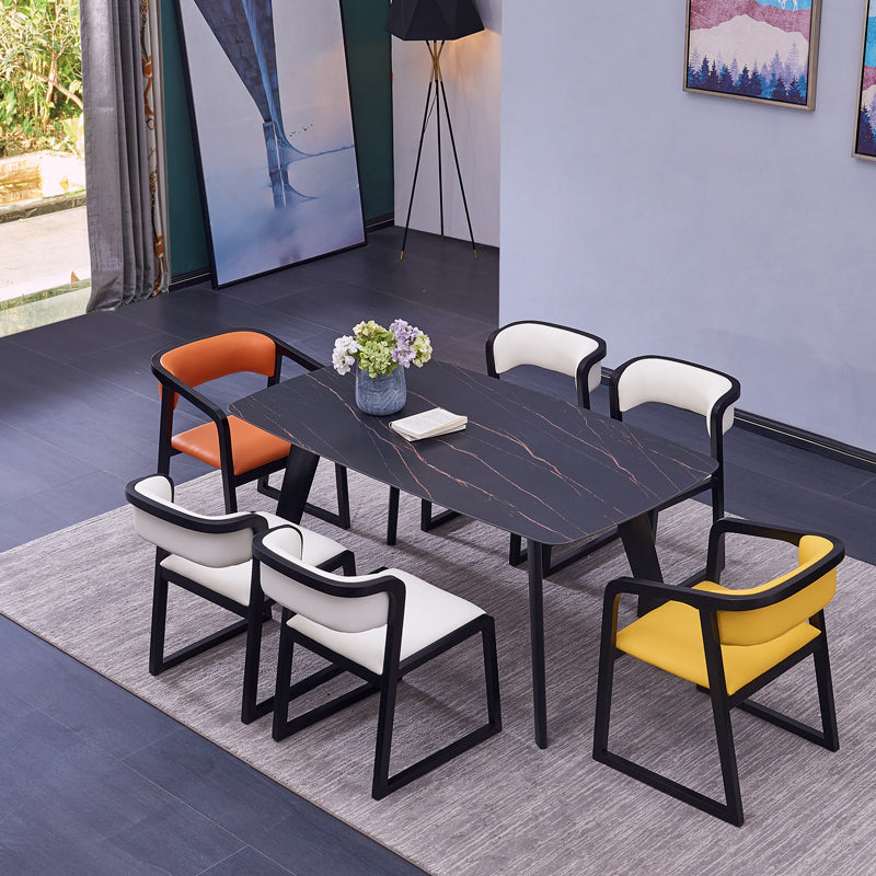 Contemporary Style Wood Side Dining Chairs Open Back Dining Side Chairs (Set of 2) Clearhalo ' kitchen&dining_furn' 'Dining Chairs' 'Dining Tables & Seating' 'dining_chair' 'furn' 'furn_dining_chair' 'Furniture' 'furniture_dining_chair' 'Kitchen & Dining Furniture' 'kitchen' 4103928