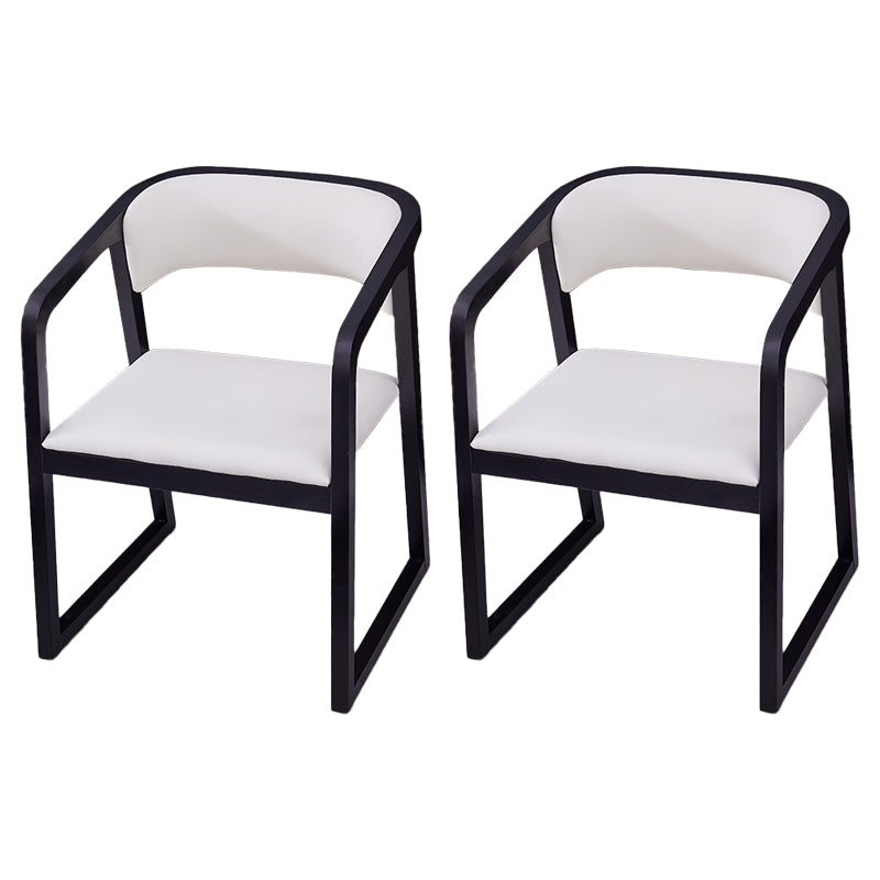 Contemporary Style Wood Side Dining Chairs Open Back Dining Side Chairs (Set of 2) White Clearhalo ' kitchen&dining_furn' 'Dining Chairs' 'Dining Tables & Seating' 'dining_chair' 'furn' 'furn_dining_chair' 'Furniture' 'furniture_dining_chair' 'Kitchen & Dining Furniture' 'kitchen' 4103929