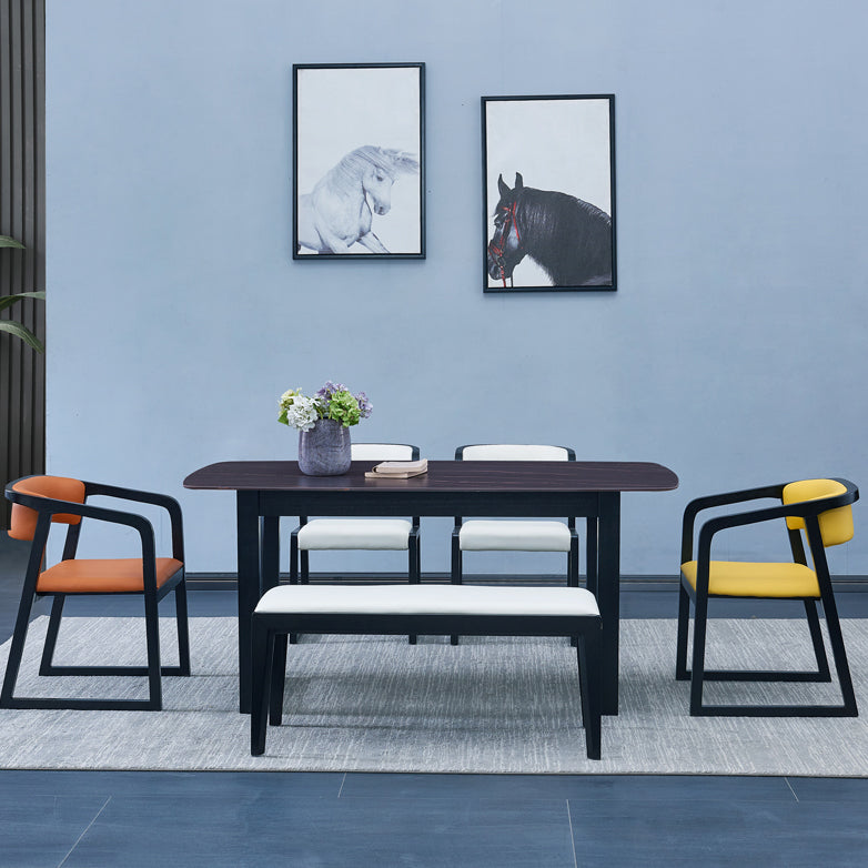 Contemporary Style Wood Side Dining Chairs Open Back Dining Side Chairs (Set of 2) Clearhalo ' kitchen&dining_furn' 'Dining Chairs' 'Dining Tables & Seating' 'dining_chair' 'furn' 'furn_dining_chair' 'Furniture' 'furniture_dining_chair' 'Kitchen & Dining Furniture' 'kitchen' 4103930