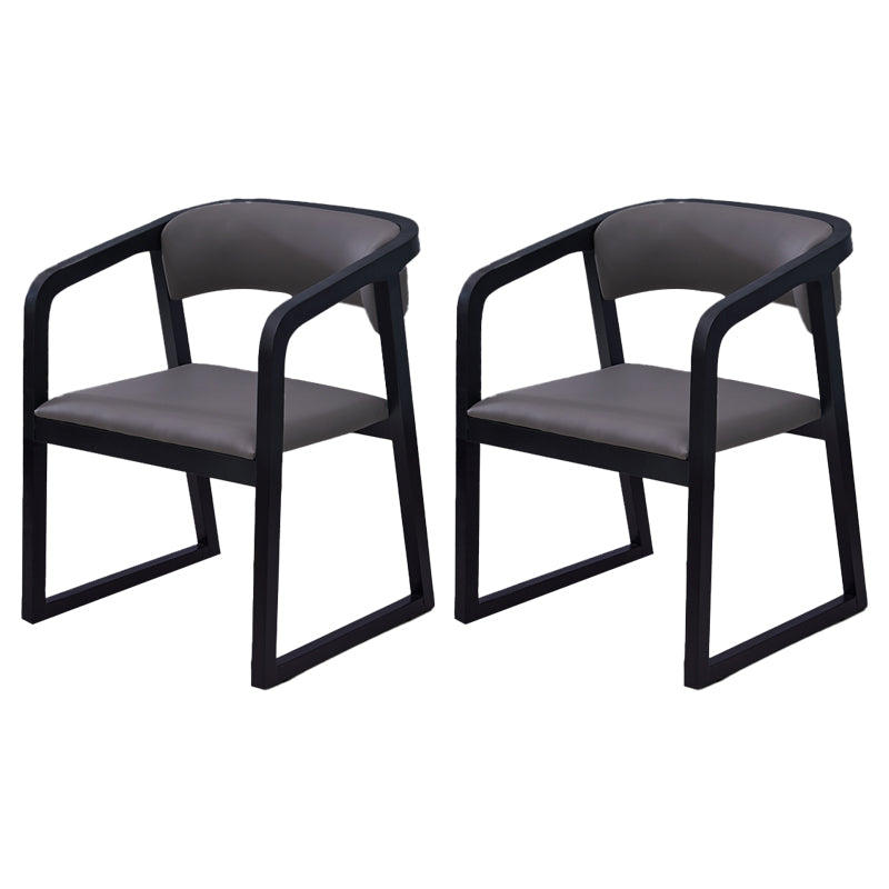 Contemporary Style Wood Side Dining Chairs Open Back Dining Side Chairs (Set of 2) Silver Gray Clearhalo ' kitchen&dining_furn' 'Dining Chairs' 'Dining Tables & Seating' 'dining_chair' 'furn' 'furn_dining_chair' 'Furniture' 'furniture_dining_chair' 'Kitchen & Dining Furniture' 'kitchen' 4103933