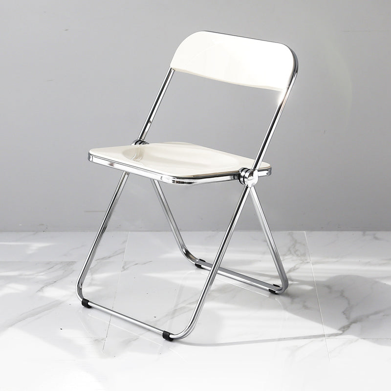 Industrial Style Plastic Dining Armless Chair Open Back Single Dining Side Chair White Clearhalo ' kitchen&dining_furn' 'Dining Chairs' 'Dining Tables & Seating' 'dining_chair' 'furn' 'furn_dining_chair' 'Furniture' 'furniture_dining_chair' 'Kitchen & Dining Furniture' 'kitchen' 4103941