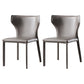 Designer Style Saddle Leather Home Side Chair Matte Finish Wingback Dining Chair (Set of 2) Grey Clearhalo ' kitchen&dining_furn' 'Dining Chairs' 'Dining Tables & Seating' 'dining_chair' 'furn' 'furn_dining_chair' 'Furniture' 'furniture_dining_chair' 'Kitchen & Dining Furniture' 'kitchen' 4103955