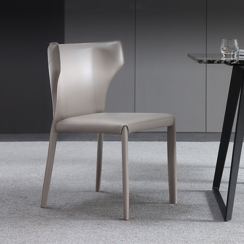 Designer Style Saddle Leather Home Side Chair Matte Finish Wingback Dining Chair (Set of 2) Clearhalo ' kitchen&dining_furn' 'Dining Chairs' 'Dining Tables & Seating' 'dining_chair' 'furn' 'furn_dining_chair' 'Furniture' 'furniture_dining_chair' 'Kitchen & Dining Furniture' 'kitchen' 4103967