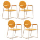 Modern Style Home Arm Chair Open Back Metal Upholstered Dining Room Chair Yellow 4 Piece Set Clearhalo ' kitchen&dining_furn' 'Dining Chairs' 'Dining Tables & Seating' 'dining_chair' 'furn' 'furn_dining_chair' 'Furniture' 'furniture_dining_chair' 'Kitchen & Dining Furniture' 'kitchen' 4103983