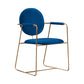 Modern Style Home Arm Chair Open Back Metal Upholstered Dining Room Chair Blue 1 Piece Clearhalo ' kitchen&dining_furn' 'Dining Chairs' 'Dining Tables & Seating' 'dining_chair' 'furn' 'furn_dining_chair' 'Furniture' 'furniture_dining_chair' 'Kitchen & Dining Furniture' 'kitchen' 4103990
