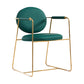 Modern Style Home Arm Chair Open Back Metal Upholstered Dining Room Chair Dark Green 1 Piece Clearhalo ' kitchen&dining_furn' 'Dining Chairs' 'Dining Tables & Seating' 'dining_chair' 'furn' 'furn_dining_chair' 'Furniture' 'furniture_dining_chair' 'Kitchen & Dining Furniture' 'kitchen' 4103993