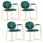 Modern Style Home Arm Chair Open Back Metal Upholstered Dining Room Chair Dark Green 4 Piece Set Clearhalo ' kitchen&dining_furn' 'Dining Chairs' 'Dining Tables & Seating' 'dining_chair' 'furn' 'furn_dining_chair' 'Furniture' 'furniture_dining_chair' 'Kitchen & Dining Furniture' 'kitchen' 4103995