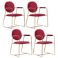 Modern Style Home Arm Chair Open Back Metal Upholstered Dining Room Chair Burgundy 4 Piece Set Clearhalo ' kitchen&dining_furn' 'Dining Chairs' 'Dining Tables & Seating' 'dining_chair' 'furn' 'furn_dining_chair' 'Furniture' 'furniture_dining_chair' 'Kitchen & Dining Furniture' 'kitchen' 4103998