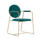 Modern Style Home Arm Chair Open Back Metal Upholstered Dining Room Chair Blackish Green 1 Piece Clearhalo ' kitchen&dining_furn' 'Dining Chairs' 'Dining Tables & Seating' 'dining_chair' 'furn' 'furn_dining_chair' 'Furniture' 'furniture_dining_chair' 'Kitchen & Dining Furniture' 'kitchen' 4104002