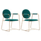 Modern Style Home Arm Chair Open Back Metal Upholstered Dining Room Chair Blackish Green 2 Piece Set Clearhalo ' kitchen&dining_furn' 'Dining Chairs' 'Dining Tables & Seating' 'dining_chair' 'furn' 'furn_dining_chair' 'Furniture' 'furniture_dining_chair' 'Kitchen & Dining Furniture' 'kitchen' 4104003