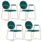 Modern Style Home Arm Chair Open Back Metal Upholstered Dining Room Chair Blackish Green 4 Piece Set Clearhalo ' kitchen&dining_furn' 'Dining Chairs' 'Dining Tables & Seating' 'dining_chair' 'furn' 'furn_dining_chair' 'Furniture' 'furniture_dining_chair' 'Kitchen & Dining Furniture' 'kitchen' 4104004