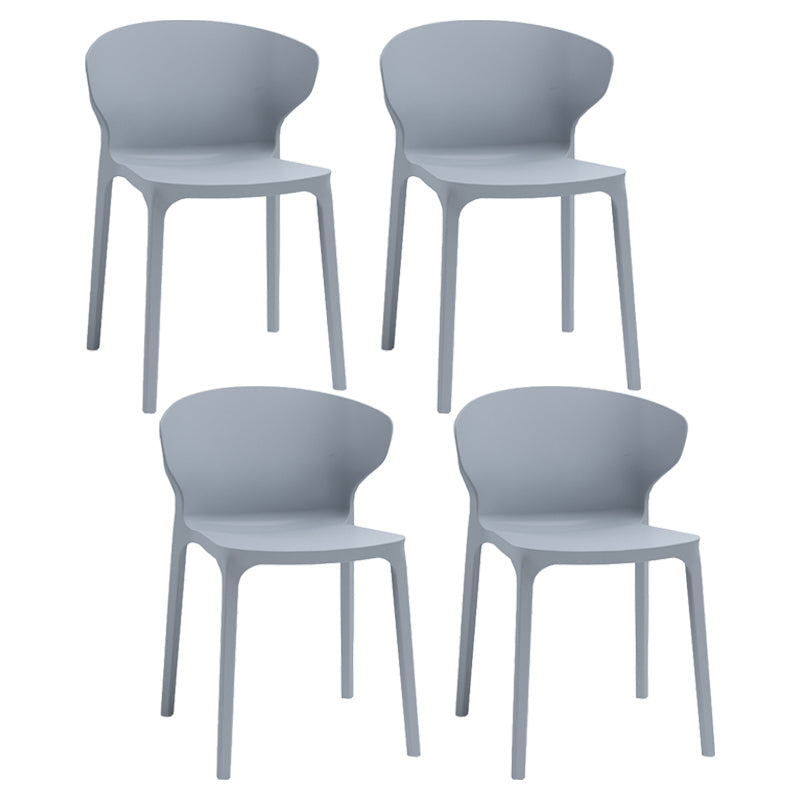 Nordic Glam Style Kitchen Dining Chairs Dining Stackable Armless Side Chairs Grey 4 Piece Set Clearhalo ' kitchen&dining_furn' 'Dining Chairs' 'Dining Tables & Seating' 'dining_chair' 'furn' 'furn_dining_chair' 'Furniture' 'furniture_dining_chair' 'Kitchen & Dining Furniture' 'kitchen' 4104017