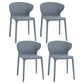 Nordic Glam Style Kitchen Dining Chairs Dining Stackable Armless Side Chairs Dark Gray 4 Piece Set Clearhalo ' kitchen&dining_furn' 'Dining Chairs' 'Dining Tables & Seating' 'dining_chair' 'furn' 'furn_dining_chair' 'Furniture' 'furniture_dining_chair' 'Kitchen & Dining Furniture' 'kitchen' 4104023