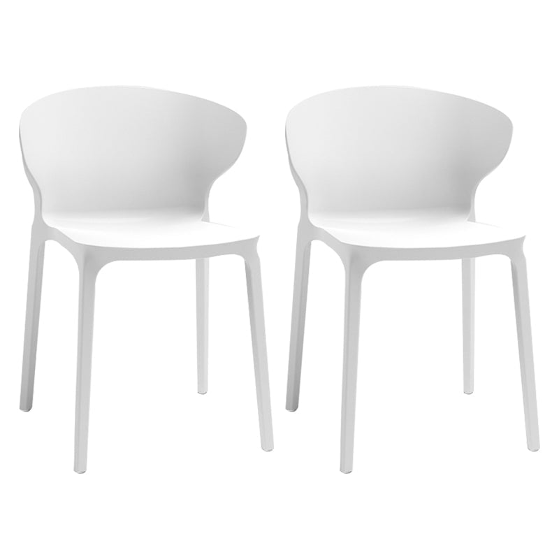 Nordic Glam Style Kitchen Dining Chairs Dining Stackable Armless Side Chairs White 2 Piece Set Clearhalo ' kitchen&dining_furn' 'Dining Chairs' 'Dining Tables & Seating' 'dining_chair' 'furn' 'furn_dining_chair' 'Furniture' 'furniture_dining_chair' 'Kitchen & Dining Furniture' 'kitchen' 4104027