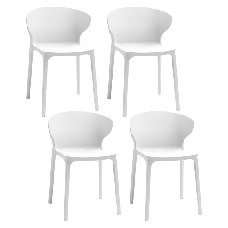 Nordic Glam Style Kitchen Dining Chairs Dining Stackable Armless Side Chairs White 4 Piece Set Clearhalo ' kitchen&dining_furn' 'Dining Chairs' 'Dining Tables & Seating' 'dining_chair' 'furn' 'furn_dining_chair' 'Furniture' 'furniture_dining_chair' 'Kitchen & Dining Furniture' 'kitchen' 4104029