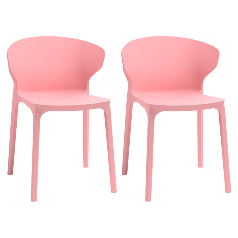 Nordic Glam Style Kitchen Dining Chairs Dining Stackable Armless Side Chairs Pink 2 Piece Set Clearhalo ' kitchen&dining_furn' 'Dining Chairs' 'Dining Tables & Seating' 'dining_chair' 'furn' 'furn_dining_chair' 'Furniture' 'furniture_dining_chair' 'Kitchen & Dining Furniture' 'kitchen' 4104031