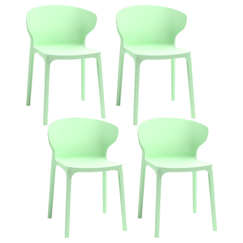 Nordic Glam Style Kitchen Dining Chairs Dining Stackable Armless Side Chairs Green 4 Piece Set Clearhalo ' kitchen&dining_furn' 'Dining Chairs' 'Dining Tables & Seating' 'dining_chair' 'furn' 'furn_dining_chair' 'Furniture' 'furniture_dining_chair' 'Kitchen & Dining Furniture' 'kitchen' 4104035