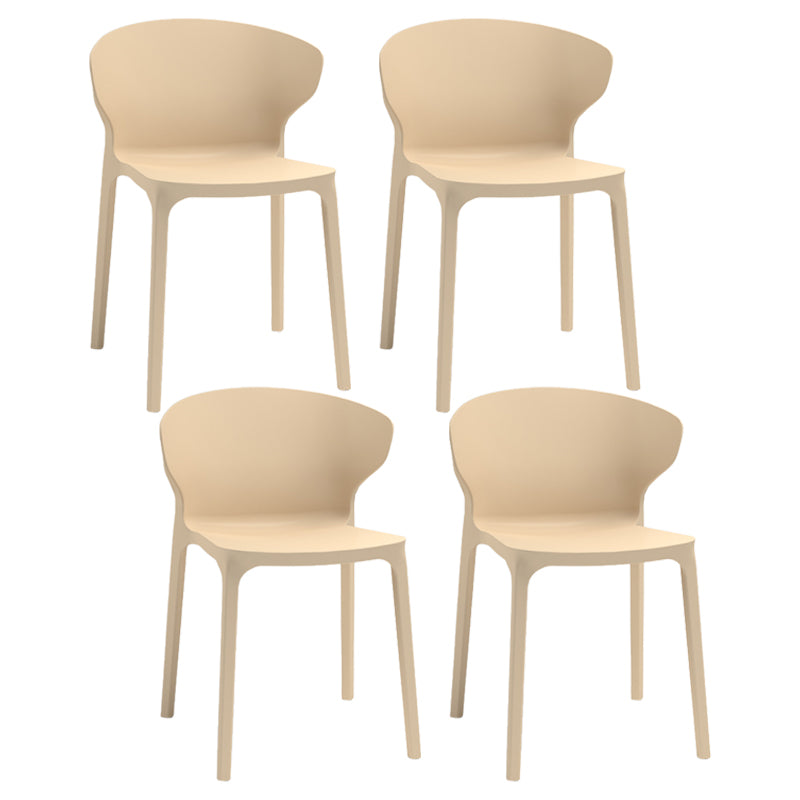 Nordic Glam Style Kitchen Dining Chairs Dining Stackable Armless Side Chairs Khaki 4 Piece Set Clearhalo ' kitchen&dining_furn' 'Dining Chairs' 'Dining Tables & Seating' 'dining_chair' 'furn' 'furn_dining_chair' 'Furniture' 'furniture_dining_chair' 'Kitchen & Dining Furniture' 'kitchen' 4104038
