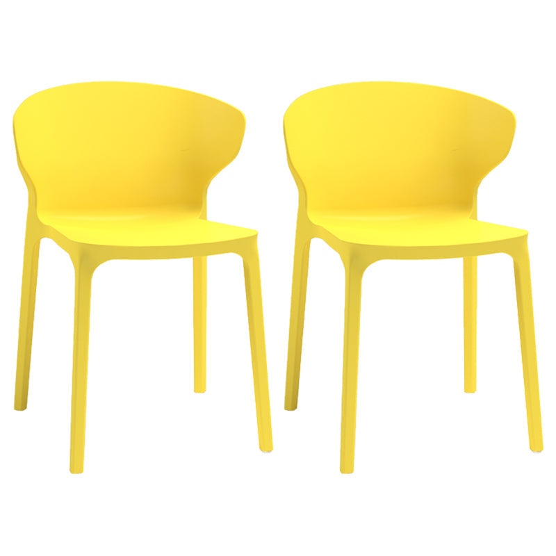 Nordic Glam Style Kitchen Dining Chairs Dining Stackable Armless Side Chairs Lemon Yellow 2 Piece Set Clearhalo ' kitchen&dining_furn' 'Dining Chairs' 'Dining Tables & Seating' 'dining_chair' 'furn' 'furn_dining_chair' 'Furniture' 'furniture_dining_chair' 'Kitchen & Dining Furniture' 'kitchen' 4104043