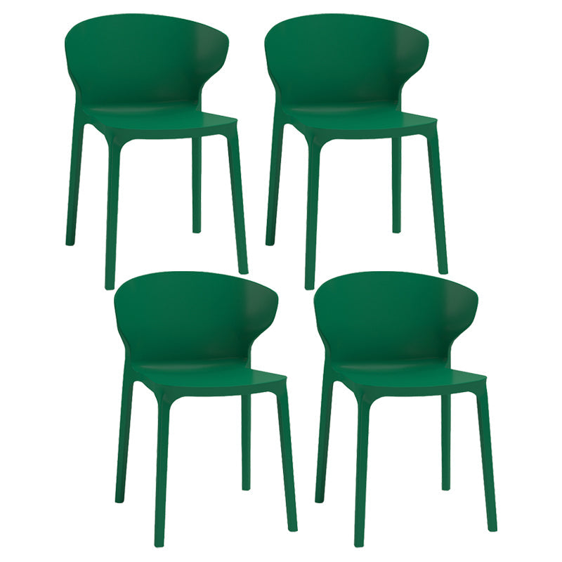 Nordic Glam Style Kitchen Dining Chairs Dining Stackable Armless Side Chairs Dark Green 4 Piece Set Clearhalo ' kitchen&dining_furn' 'Dining Chairs' 'Dining Tables & Seating' 'dining_chair' 'furn' 'furn_dining_chair' 'Furniture' 'furniture_dining_chair' 'Kitchen & Dining Furniture' 'kitchen' 4104047