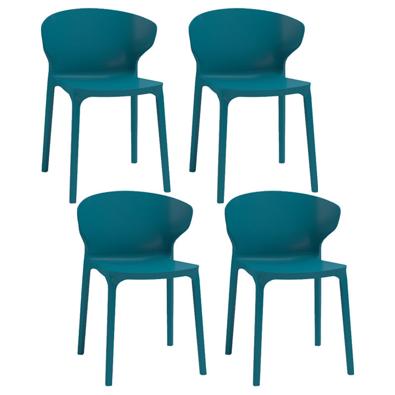 Nordic Glam Style Kitchen Dining Chairs Dining Stackable Armless Side Chairs Peacock Blue 4 Piece Set Clearhalo ' kitchen&dining_furn' 'Dining Chairs' 'Dining Tables & Seating' 'dining_chair' 'furn' 'furn_dining_chair' 'Furniture' 'furniture_dining_chair' 'Kitchen & Dining Furniture' 'kitchen' 4104050
