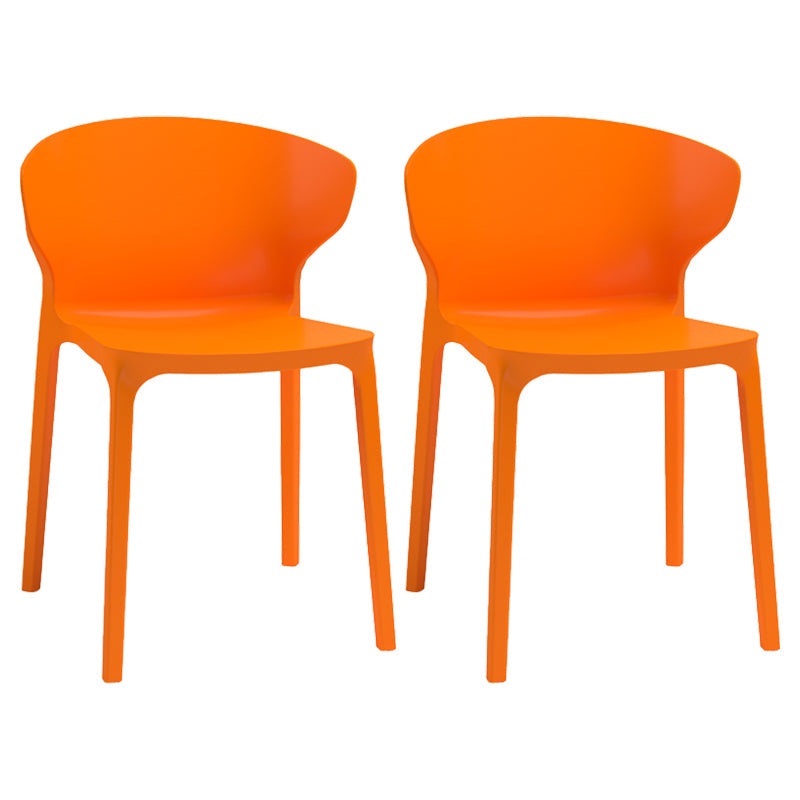 Nordic Glam Style Kitchen Dining Chairs Dining Stackable Armless Side Chairs Orange 2 Piece Set Clearhalo ' kitchen&dining_furn' 'Dining Chairs' 'Dining Tables & Seating' 'dining_chair' 'furn' 'furn_dining_chair' 'Furniture' 'furniture_dining_chair' 'Kitchen & Dining Furniture' 'kitchen' 4104055