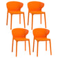 Nordic Glam Style Kitchen Dining Chairs Dining Stackable Armless Side Chairs Orange 4 Piece Set Clearhalo ' kitchen&dining_furn' 'Dining Chairs' 'Dining Tables & Seating' 'dining_chair' 'furn' 'furn_dining_chair' 'Furniture' 'furniture_dining_chair' 'Kitchen & Dining Furniture' 'kitchen' 4104056