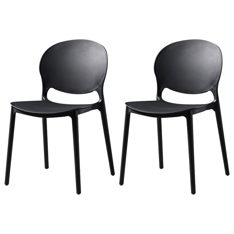 Nordic Style Plastic Dining Chairs Dining Armless Side Chair for Kitchen (Set of 2) Black Clearhalo ' kitchen&dining_furn' 'Dining Chairs' 'Dining Tables & Seating' 'dining_chair' 'furn' 'furn_dining_chair' 'Furniture' 'furniture_dining_chair' 'Kitchen & Dining Furniture' 'kitchen' 4104059