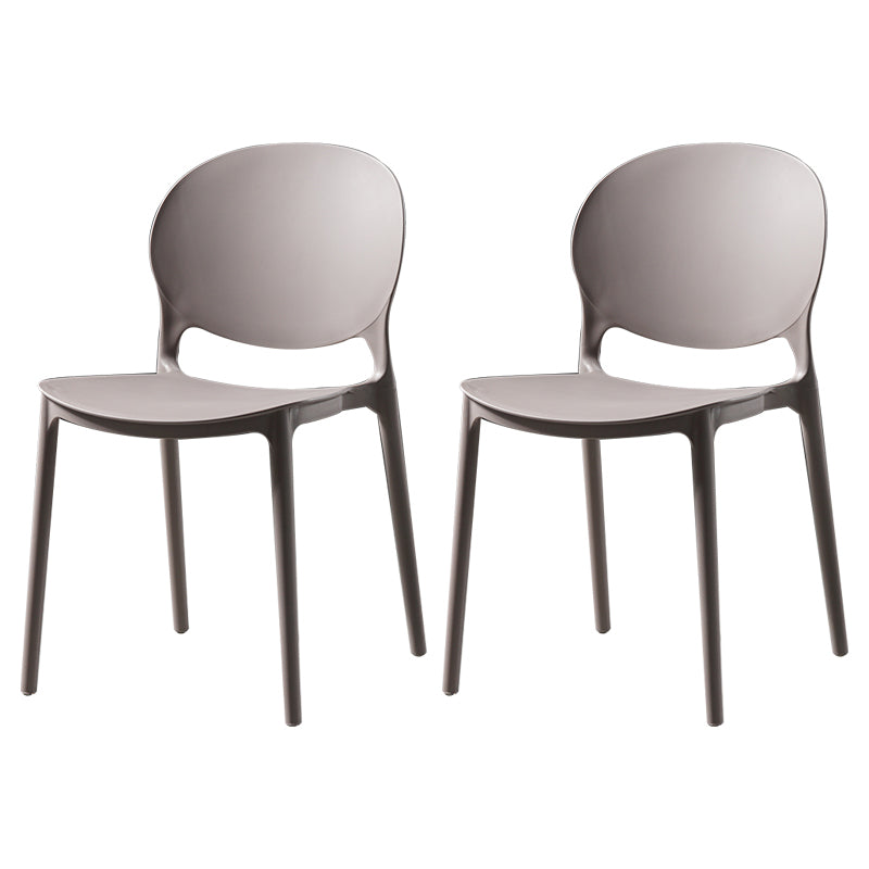 Nordic Style Plastic Dining Chairs Dining Armless Side Chair for Kitchen (Set of 2) Grey Clearhalo ' kitchen&dining_furn' 'Dining Chairs' 'Dining Tables & Seating' 'dining_chair' 'furn' 'furn_dining_chair' 'Furniture' 'furniture_dining_chair' 'Kitchen & Dining Furniture' 'kitchen' 4104060