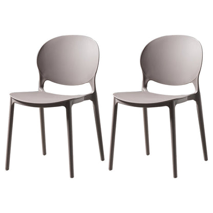 Nordic Style Plastic Dining Chairs Dining Armless Side Chair for Kitchen (Set of 2) Grey Clearhalo ' kitchen&dining_furn' 'Dining Chairs' 'Dining Tables & Seating' 'dining_chair' 'furn' 'furn_dining_chair' 'Furniture' 'furniture_dining_chair' 'Kitchen & Dining Furniture' 'kitchen' 4104060