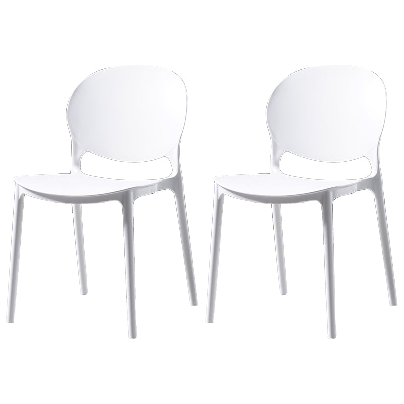 Nordic Style Plastic Dining Chairs Dining Armless Side Chair for Kitchen (Set of 2) White Clearhalo ' kitchen&dining_furn' 'Dining Chairs' 'Dining Tables & Seating' 'dining_chair' 'furn' 'furn_dining_chair' 'Furniture' 'furniture_dining_chair' 'Kitchen & Dining Furniture' 'kitchen' 4104062