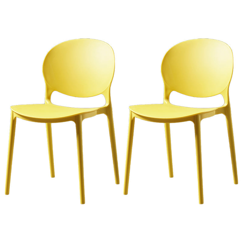 Nordic Style Plastic Dining Chairs Dining Armless Side Chair for Kitchen (Set of 2) Yellow Clearhalo ' kitchen&dining_furn' 'Dining Chairs' 'Dining Tables & Seating' 'dining_chair' 'furn' 'furn_dining_chair' 'Furniture' 'furniture_dining_chair' 'Kitchen & Dining Furniture' 'kitchen' 4104068