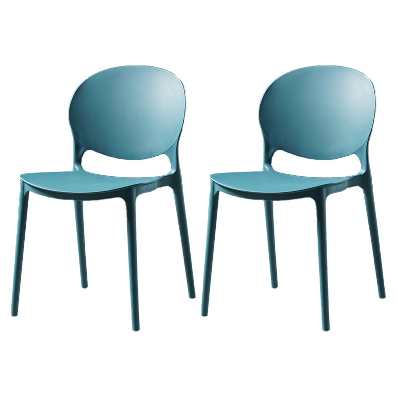 Nordic Style Plastic Dining Chairs Dining Armless Side Chair for Kitchen (Set of 2) Blue Clearhalo ' kitchen&dining_furn' 'Dining Chairs' 'Dining Tables & Seating' 'dining_chair' 'furn' 'furn_dining_chair' 'Furniture' 'furniture_dining_chair' 'Kitchen & Dining Furniture' 'kitchen' 4104070