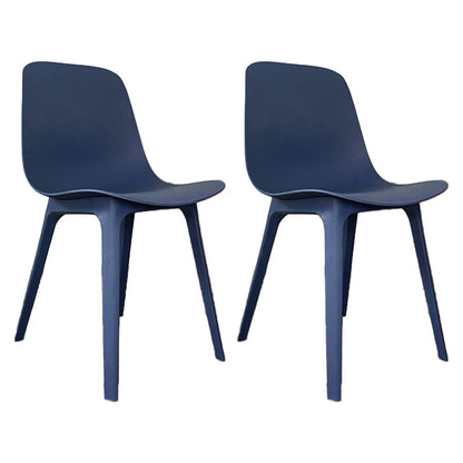 Contemporary Style Kitchen Dining Chairs Dining Armless Side Chair with Plastic Legs Dark Blue 2 Piece Set Clearhalo ' kitchen&dining_furn' 'Dining Chairs' 'Dining Tables & Seating' 'dining_chair' 'furn' 'furn_dining_chair' 'Furniture' 'furniture_dining_chair' 'Kitchen & Dining Furniture' 'kitchen' 4104087