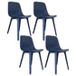 Contemporary Style Kitchen Dining Chairs Dining Armless Side Chair with Plastic Legs Dark Blue 4 Piece Set Clearhalo ' kitchen&dining_furn' 'Dining Chairs' 'Dining Tables & Seating' 'dining_chair' 'furn' 'furn_dining_chair' 'Furniture' 'furniture_dining_chair' 'Kitchen & Dining Furniture' 'kitchen' 4104089