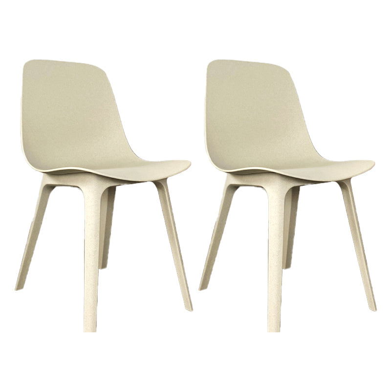 Contemporary Style Kitchen Dining Chairs Dining Armless Side Chair with Plastic Legs Off-White 2 Piece Set Clearhalo ' kitchen&dining_furn' 'Dining Chairs' 'Dining Tables & Seating' 'dining_chair' 'furn' 'furn_dining_chair' 'Furniture' 'furniture_dining_chair' 'Kitchen & Dining Furniture' 'kitchen' 4104093