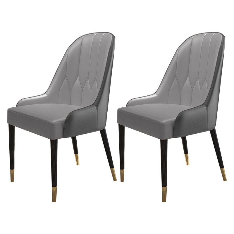 Scandinavian Style Wood Dining Chair Dining Room Armless Parsons Chair (Set of 2) Grey Clearhalo ' kitchen&dining_furn' 'Dining Chairs' 'Dining Tables & Seating' 'dining_chair' 'furn' 'furn_dining_chair' 'Furniture' 'furniture_dining_chair' 'Kitchen & Dining Furniture' 'kitchen' 4104098