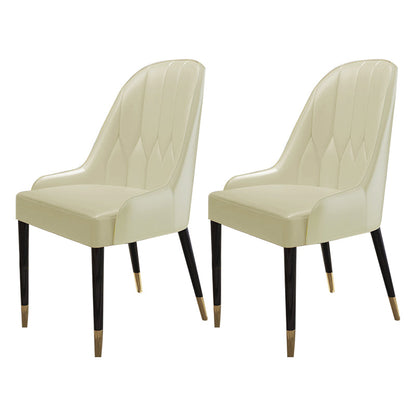 Scandinavian Style Wood Dining Chair Dining Room Armless Parsons Chair (Set of 2) Beige Clearhalo ' kitchen&dining_furn' 'Dining Chairs' 'Dining Tables & Seating' 'dining_chair' 'furn' 'furn_dining_chair' 'Furniture' 'furniture_dining_chair' 'Kitchen & Dining Furniture' 'kitchen' 4104104