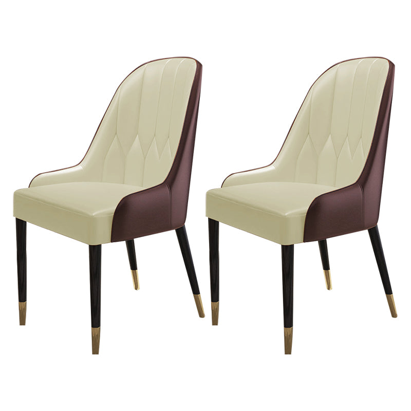 Scandinavian Style Wood Dining Chair Dining Room Armless Parsons Chair (Set of 2) Yellow-Brown Clearhalo ' kitchen&dining_furn' 'Dining Chairs' 'Dining Tables & Seating' 'dining_chair' 'furn' 'furn_dining_chair' 'Furniture' 'furniture_dining_chair' 'Kitchen & Dining Furniture' 'kitchen' 4104118