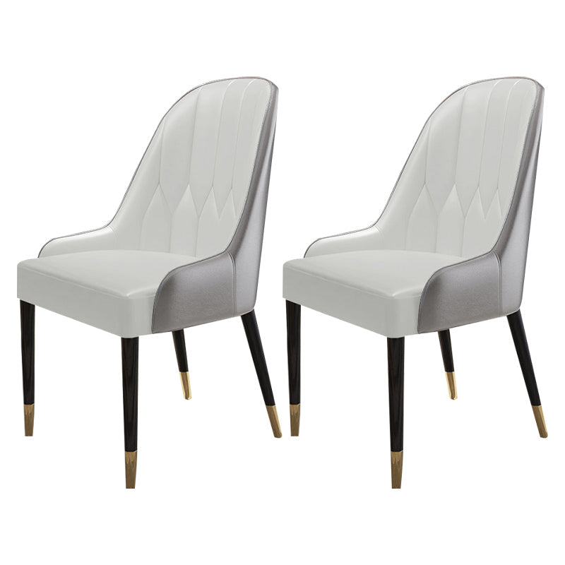 Scandinavian Style Wood Dining Chair Dining Room Armless Parsons Chair (Set of 2) Cream Gray Clearhalo ' kitchen&dining_furn' 'Dining Chairs' 'Dining Tables & Seating' 'dining_chair' 'furn' 'furn_dining_chair' 'Furniture' 'furniture_dining_chair' 'Kitchen & Dining Furniture' 'kitchen' 4104119